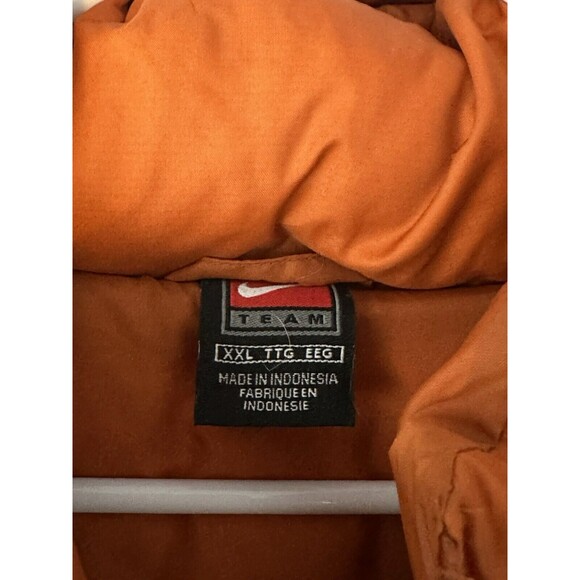 Vintage Nike Puffer Jacket XXL With Hood Texas Longhorn NCAA MINT ORANGE - Picture 5 of 11